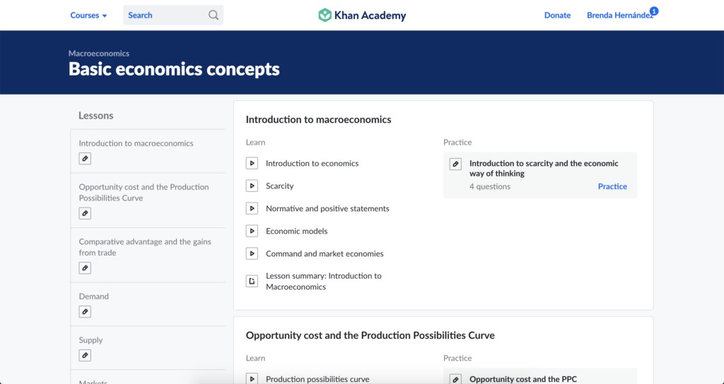 Curso en Khan Academy