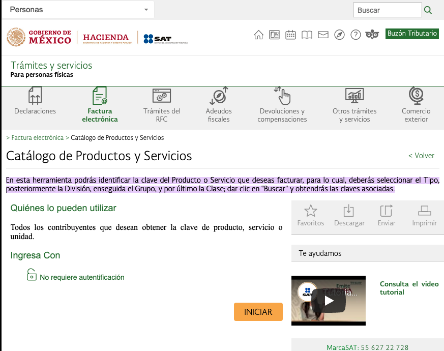 catalogo sat